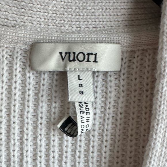 Vuori Alps Boyfriend Cardigan in Marshmellow Cream Merino Wool Blend size large - Picture 5 of 11